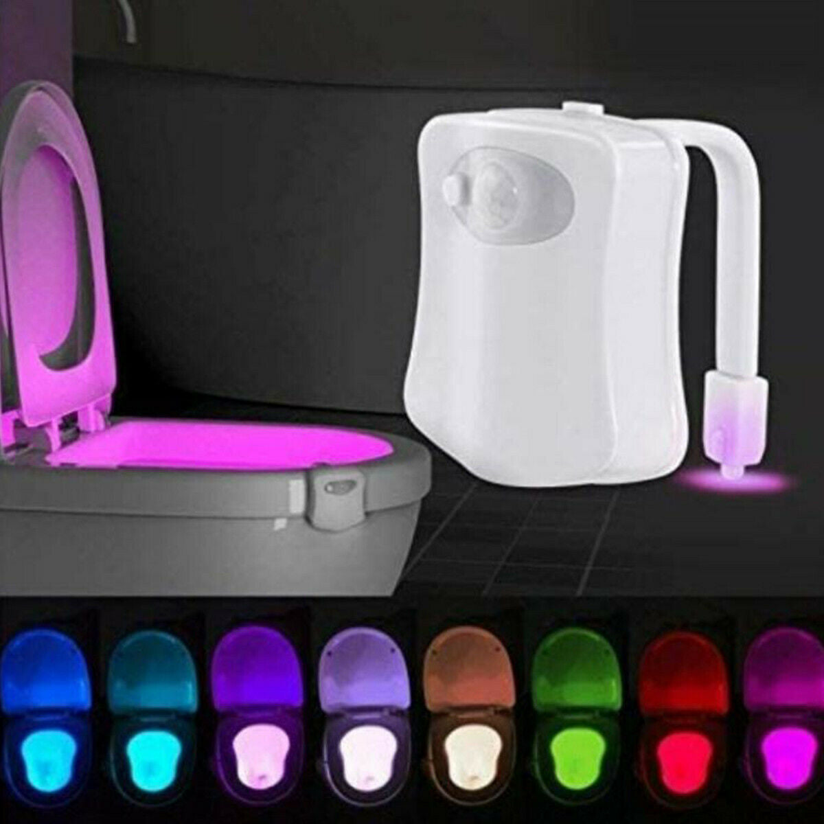 16 Color Changing LED Toilet Bowl Night Light Motion Activated