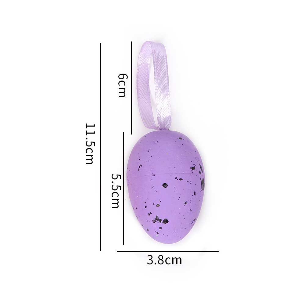 18pcs Colorful Plastic Easter Eggs Hanging Ornaments Decoration