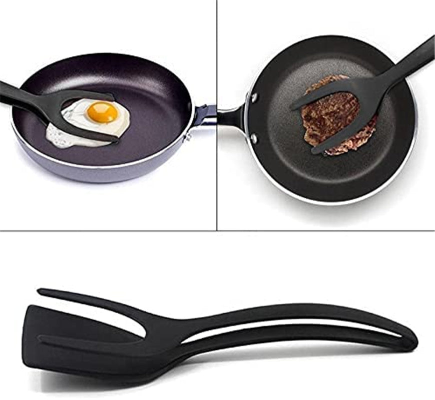 2-In-1 Silicone Spatula Fried Egg Flipping Turner  Home Kitchen Cooking Tool