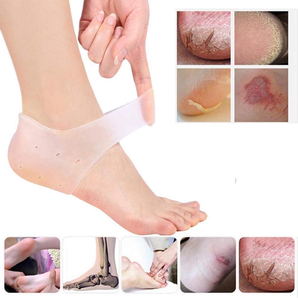 4pcs Plantar Fasciitis Heel Cushion Foot Sleeves Silicone Heel Protectors