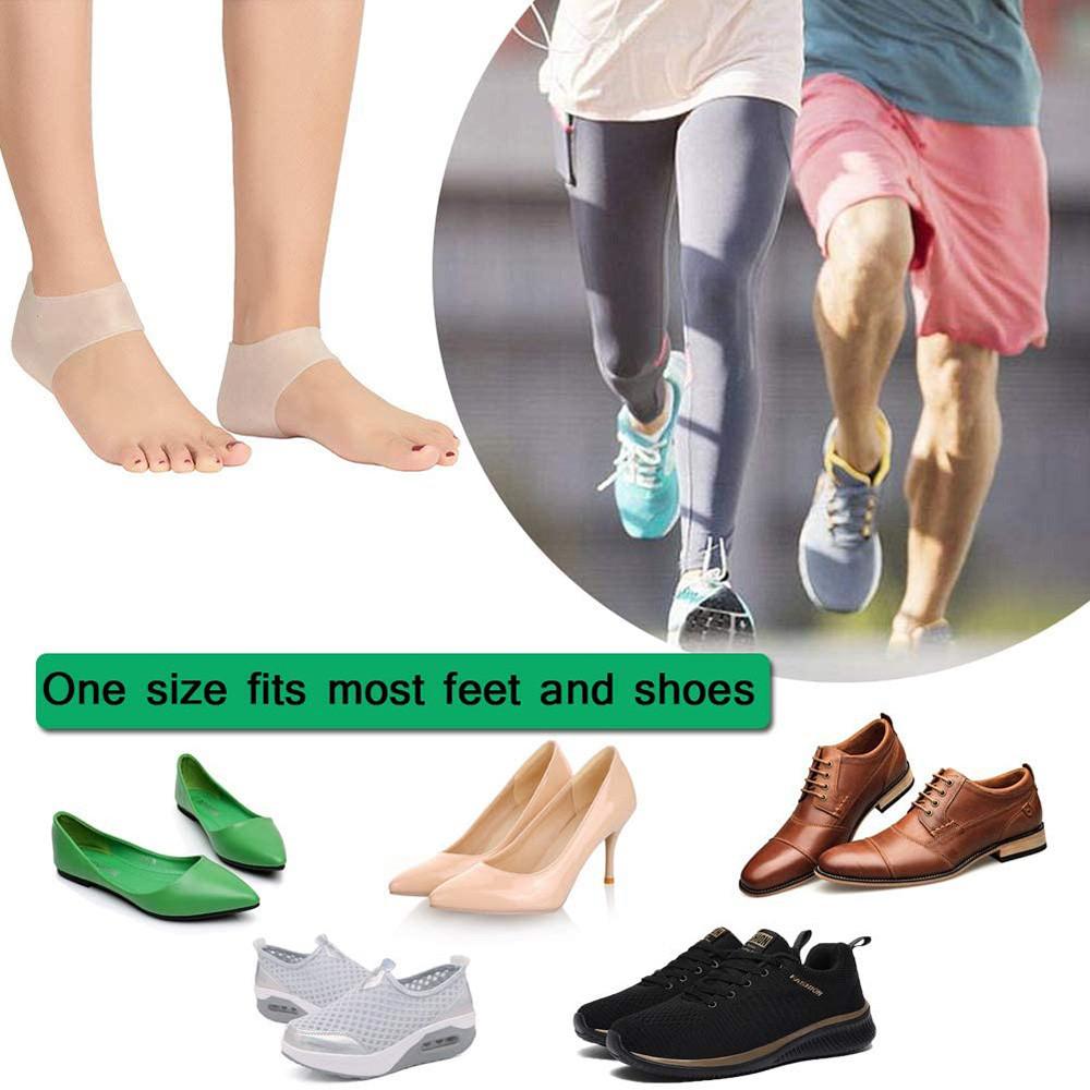 4pcs Plantar Fasciitis Heel Cushion Foot Sleeves Silicone Heel Protectors