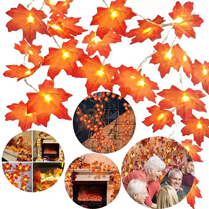 20 LED Maple Leaf String Lights Twinkle Star Thanksgiving Christmas Decoration