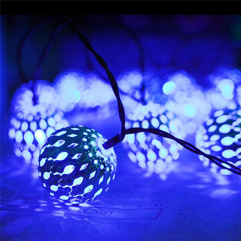 20 LED Moroccan Globe Ball Waterproof Solar Fairy String Lights