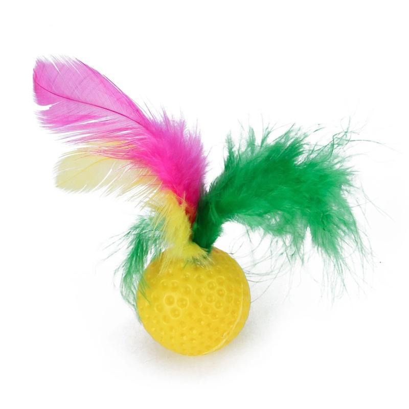 21pcs Cat Rod Mouse Feathers Balls Pet Play Toys