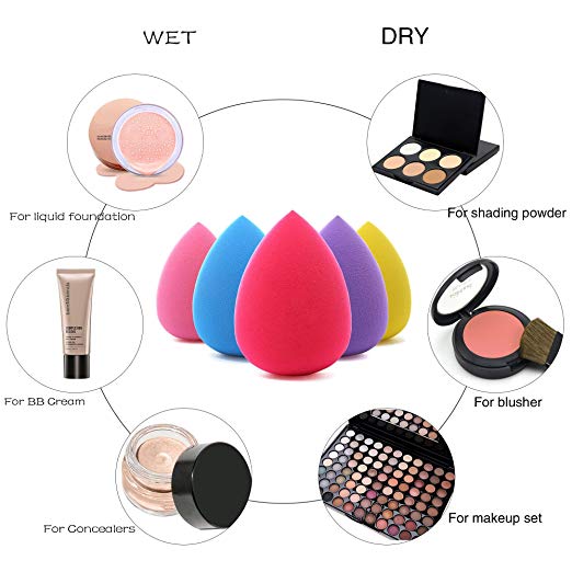 5pcs Water Drop Shape Mini Makeup Blender Sponge