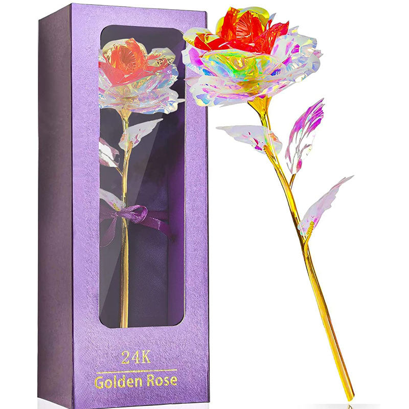 24K Artificial Gold Foil Rose Flower with Gift Box for Her