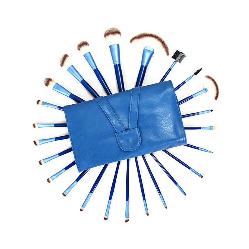 24pcs Premium Blue Cosmetic Makeup Brush Set with Bag