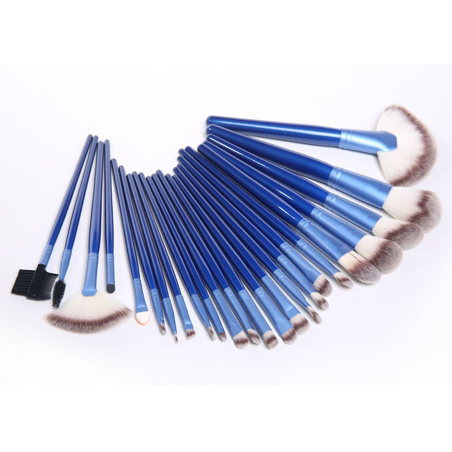 24pcs Premium Blue Cosmetic Makeup Brush Set with Bag