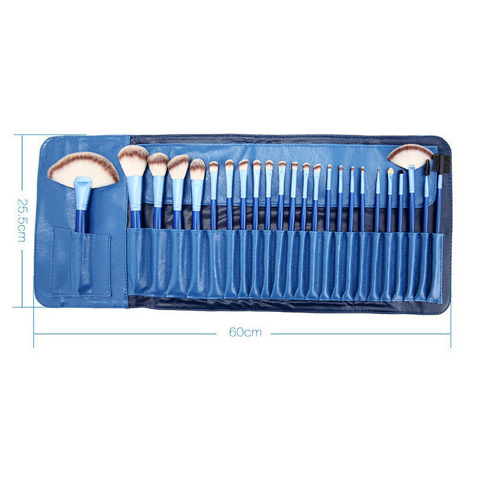 24pcs Premium Blue Cosmetic Makeup Brush Set with Bag