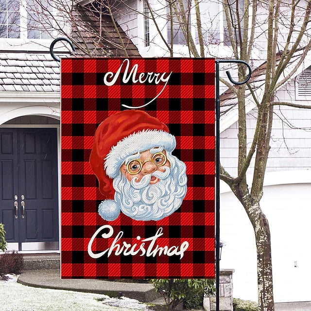 2 Packs Merry Christmas Hanging Garden Flag Double Side Banner Yard Decor