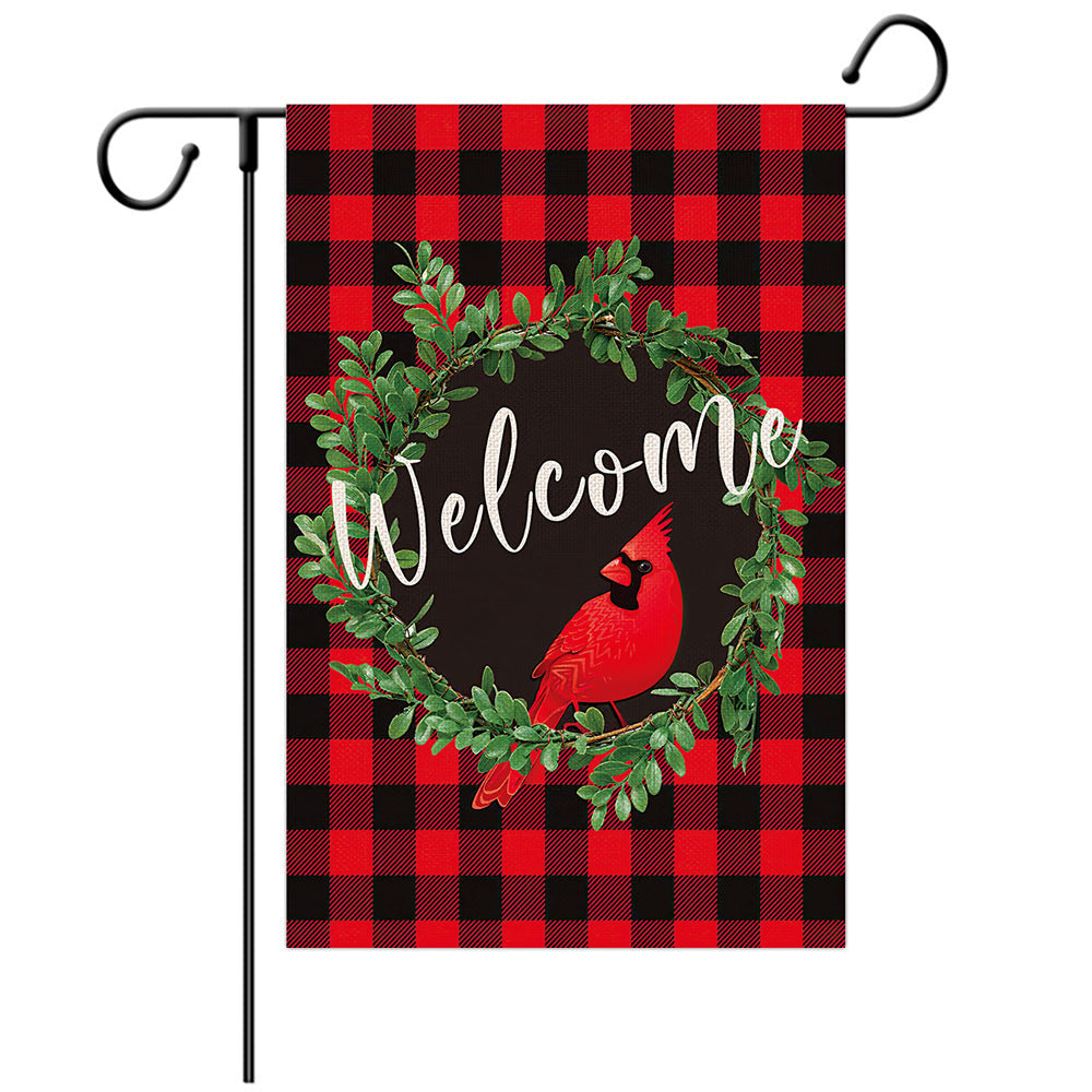 2 Packs Merry Christmas Hanging Garden Flag Double Side Banner Yard Decor