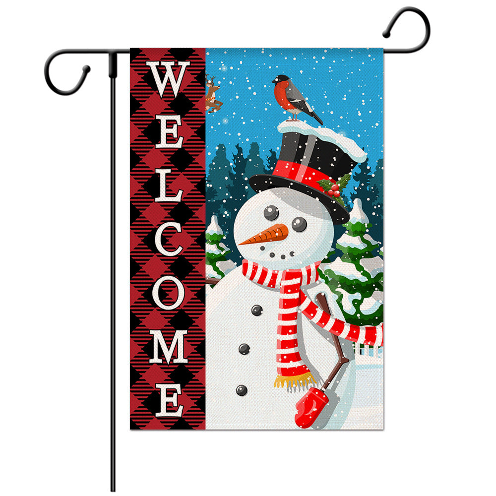 2 Packs Merry Christmas Hanging Garden Flag Double Side Banner Yard Decor