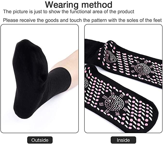 2 Pairs Tourmaline Magnetic Self-Heating Health Care Socks