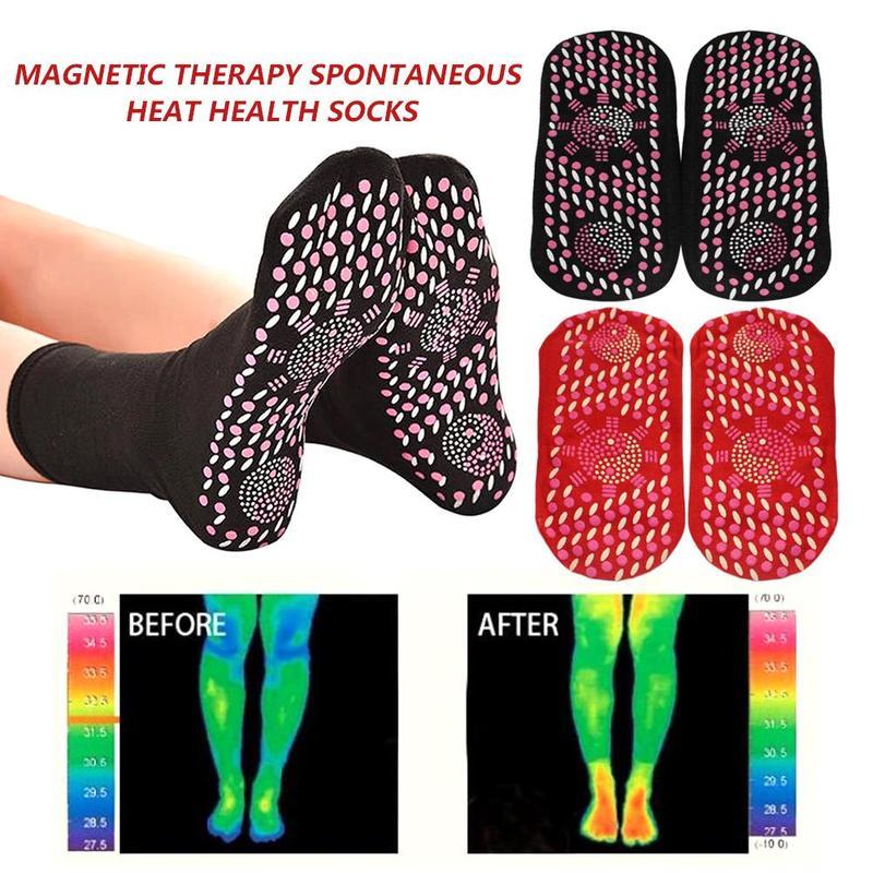 2 Pairs Tourmaline Magnetic Self-Heating Health Care Socks