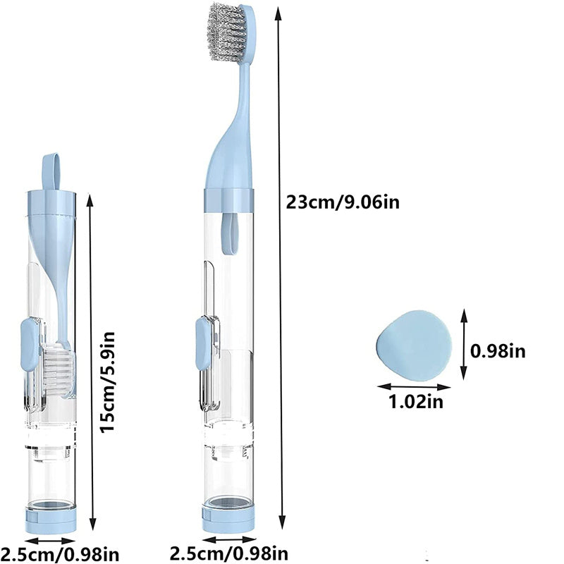 2Pcs Travel Toothbrushes Kit Foldable Toothpaste Container