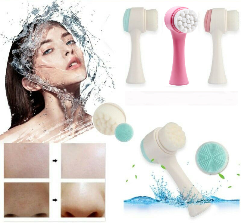 2pcs 2 in 1 Face Cleansing Exfoliating Brush