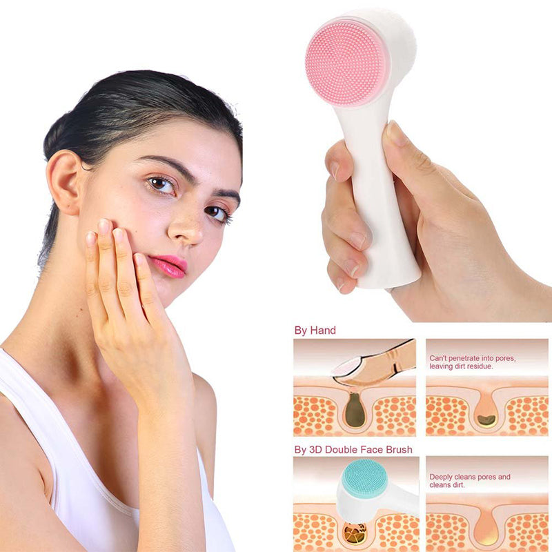 2pcs 2 in 1 Face Cleansing Exfoliating Brush