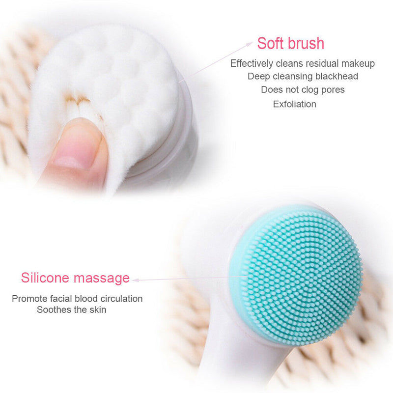 2pcs 2 in 1 Face Cleansing Exfoliating Brush