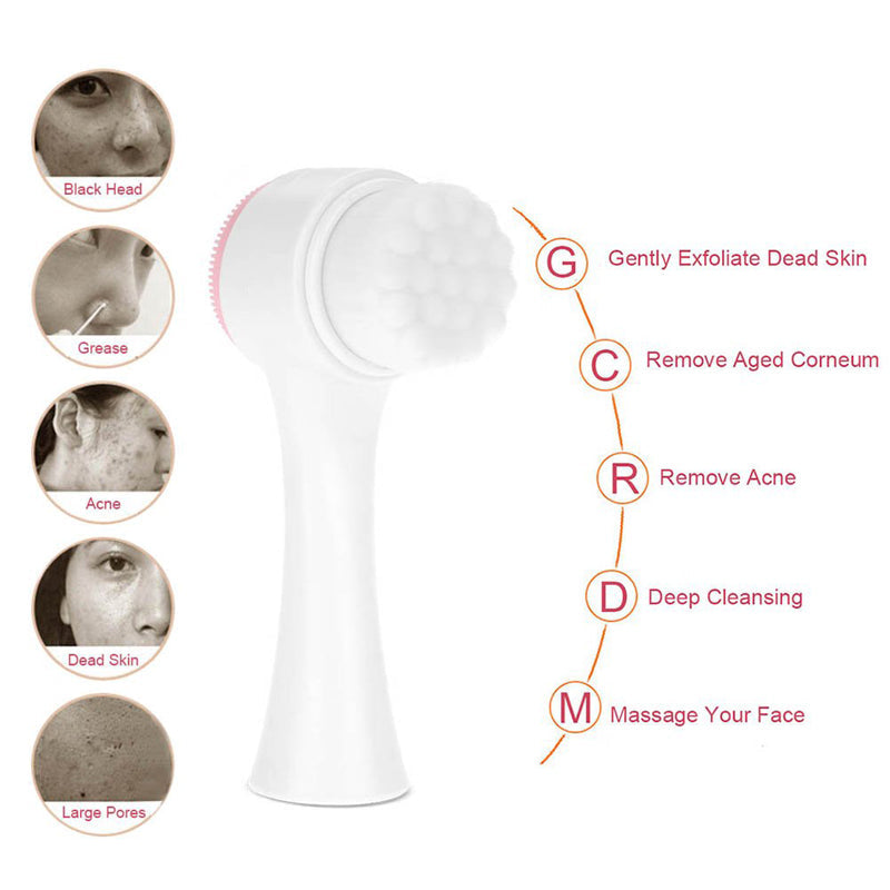 2pcs 2 in 1 Face Cleansing Exfoliating Brush