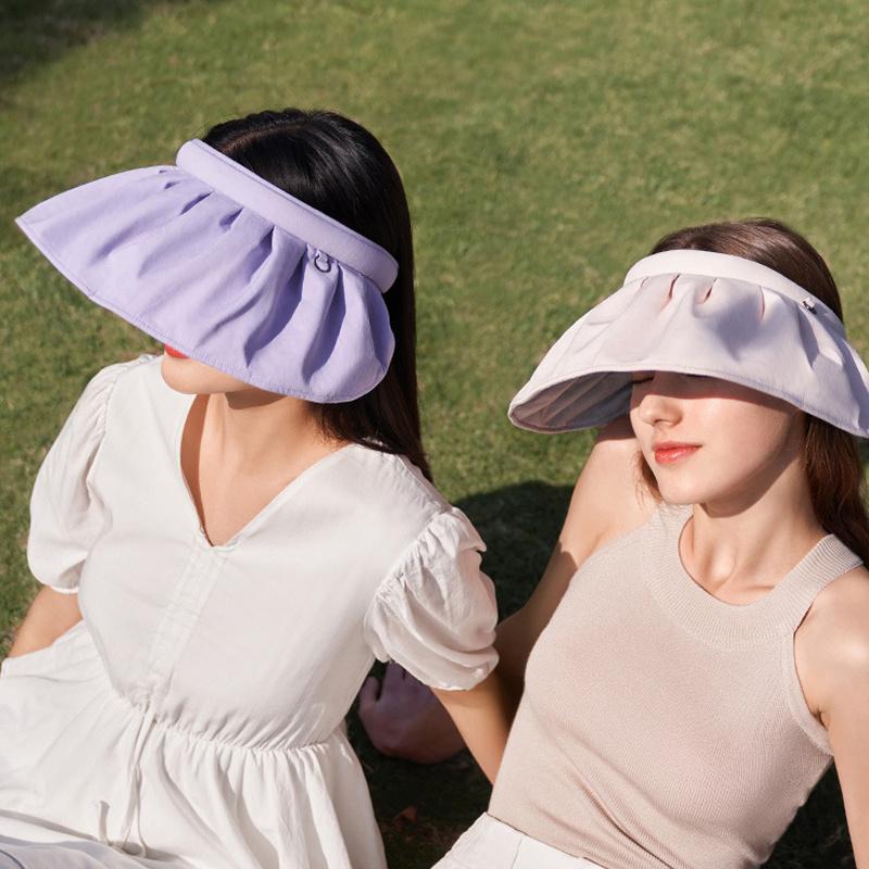 2 in 1 Sun Visor Hat Wide Brim Summer UV Protection Beach Headband Cap