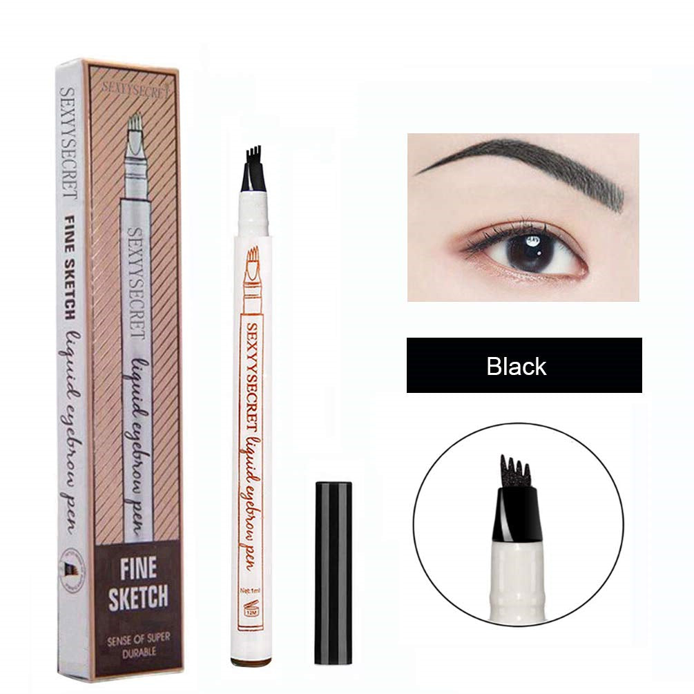 2pcs Waterproof Tattoo Eyebrow Ink Pen with 4 Tips Fork