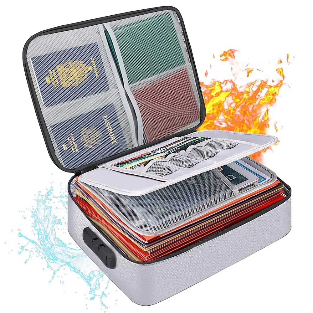 3-Layer Fireproof Important Document Bag with Lock Safe Box – Wise ...