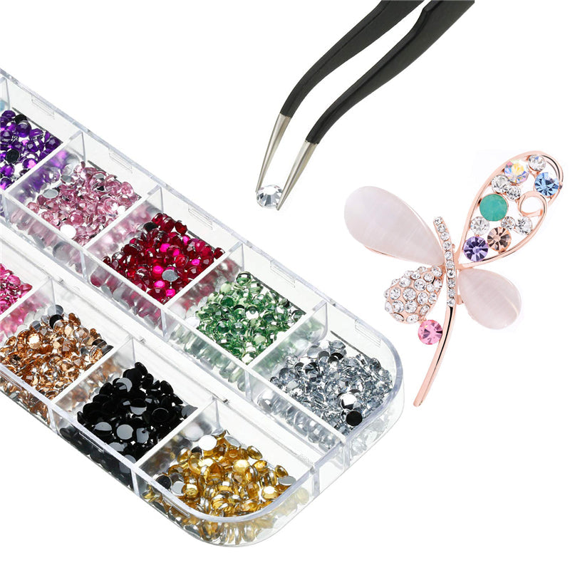 Crystal Nail Art Round Rhinestones for Nail Jewels Crafts DIY