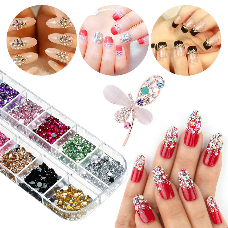 Crystal Nail Art Round Rhinestones for Nail Jewels Crafts DIY