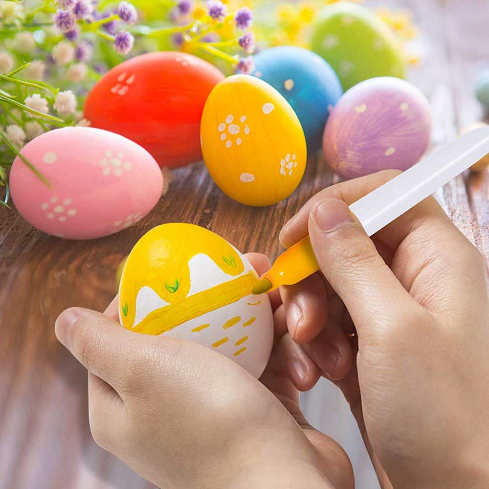 30pcs Plastic Easter Eggs White Blank for DIY Painting and Decorating