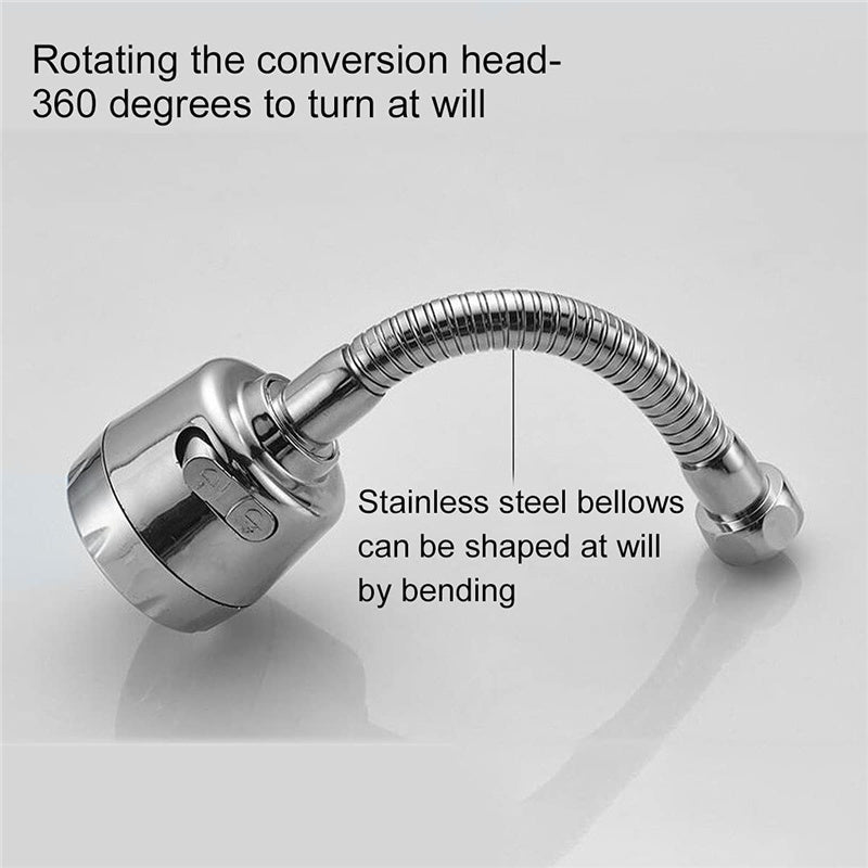 360° Rotatable ABS Stainless Steel Connector Booster Sink Faucet Nozzle Head