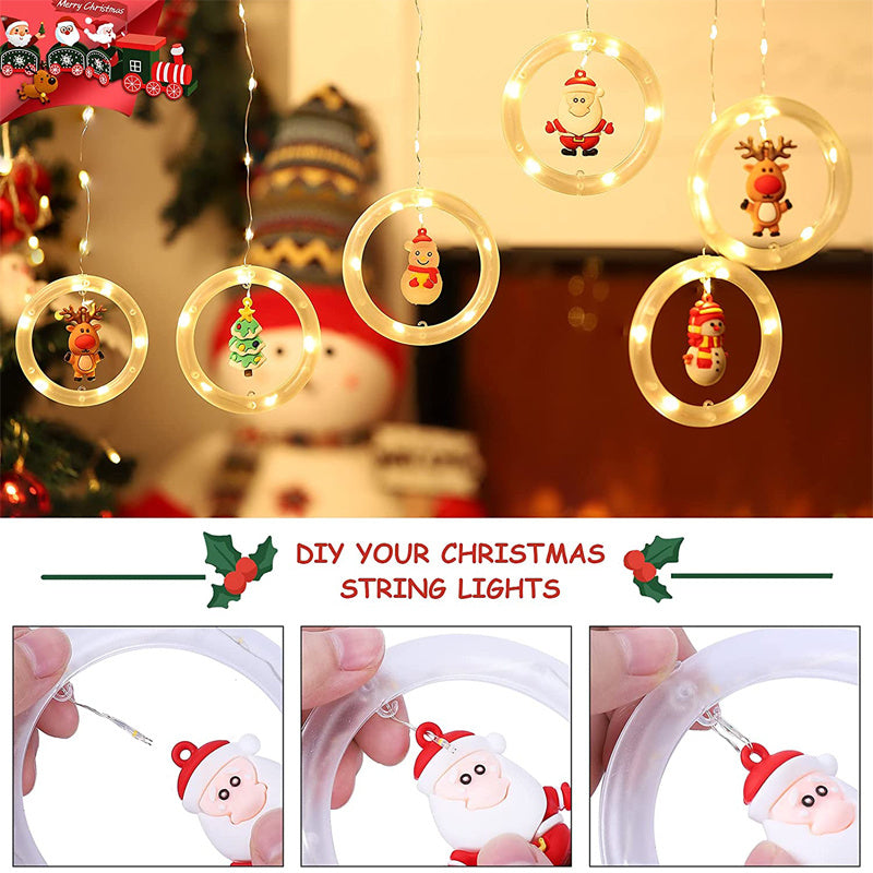 Christmas Decor Curtain Ring Windows Lights Ornament