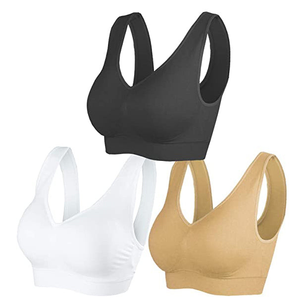 3Packs Stretch Seamless Comfort Bra with Removable Pads – Wise Living NZ