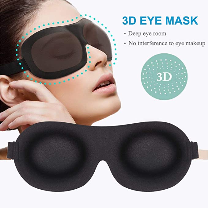 3pcs 3D Padded Sleeping Eye Mask Travel Eyepatch for Eye Relax