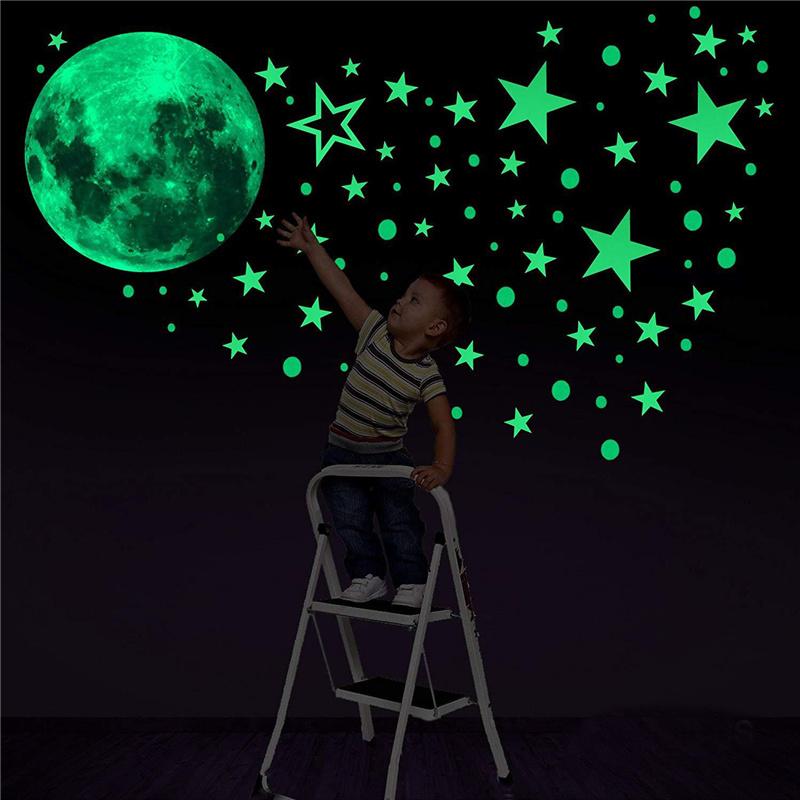 435pcs/Set Luminous Wall Sticker Decal Moon Stars Room Bedroom Home Decoration