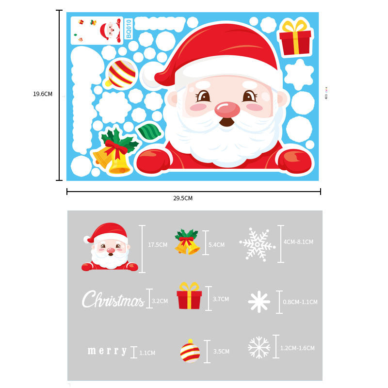 4 Sheets Christmas Santa Window Clings Stickers Window Decor