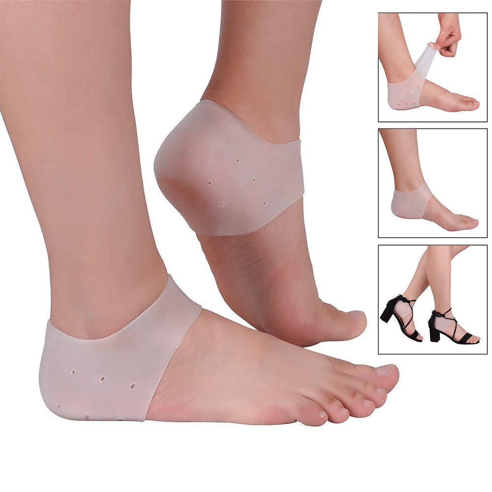 4pcs Plantar Fasciitis Heel Cushion Foot Sleeves Silicone Heel Protectors