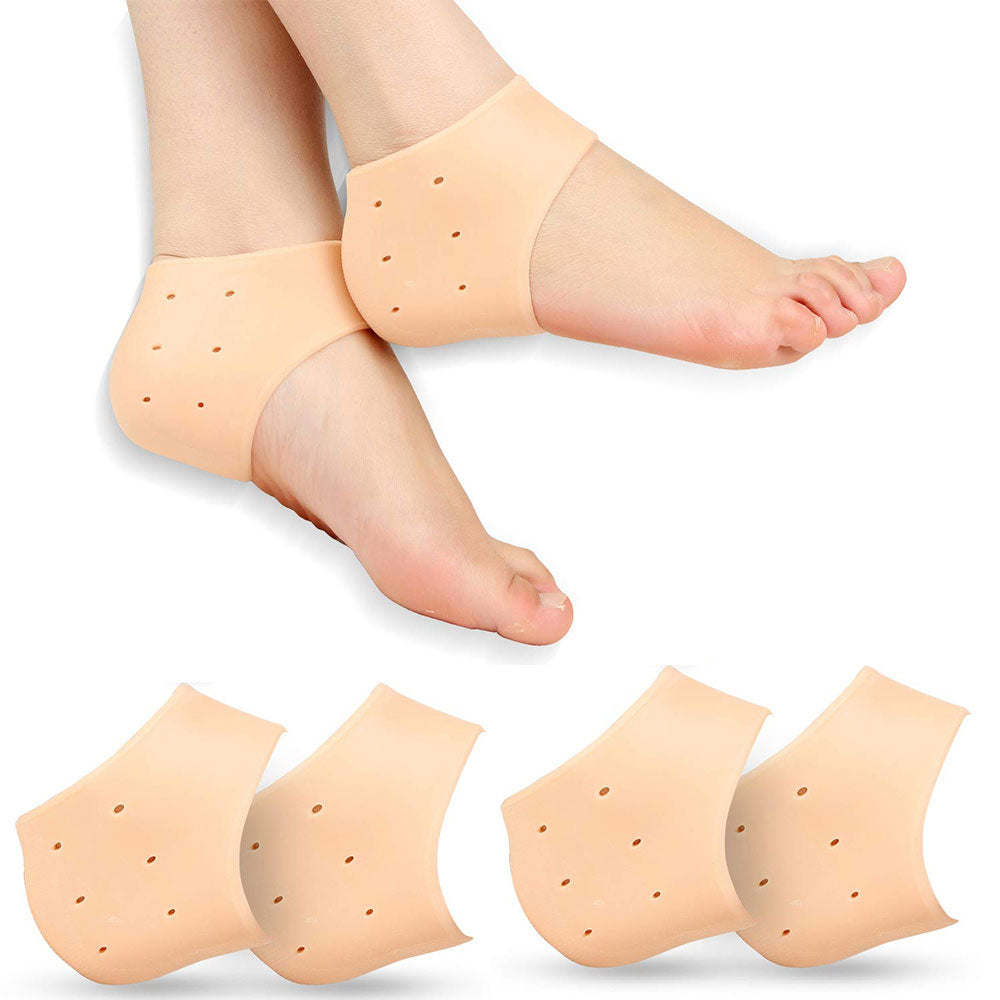 4pcs Plantar Fasciitis Heel Cushion Foot Sleeves Silicone Heel Protectors