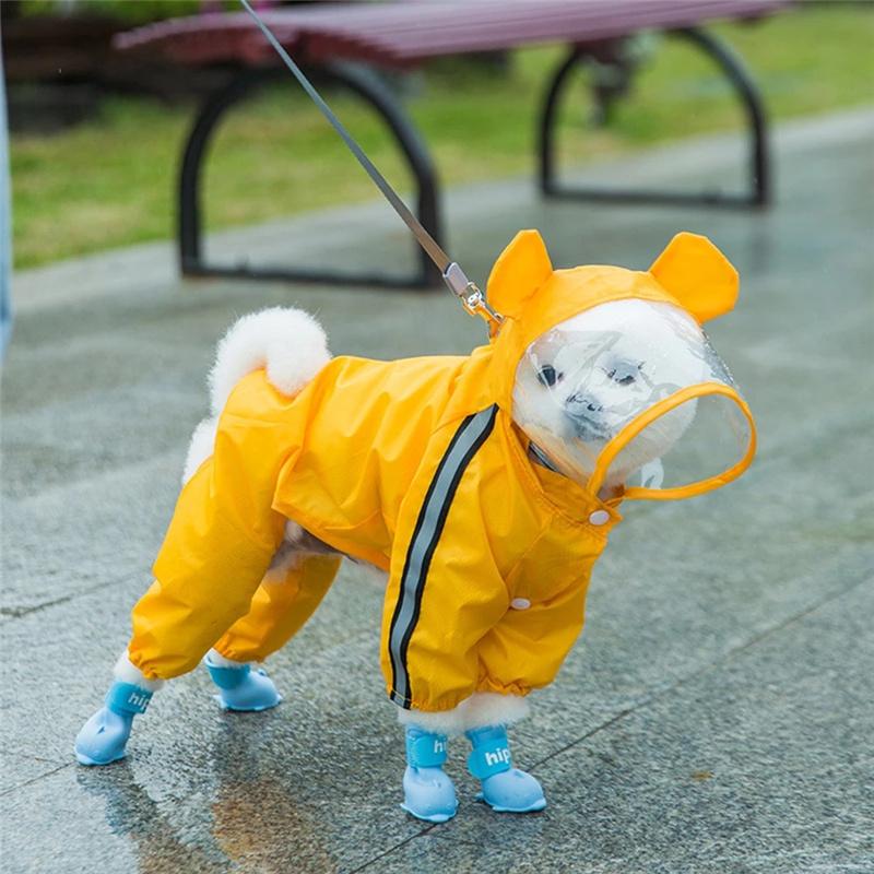 4pcs Pet Dog Rain Waterproof Silicone Rainshoes Shoes Boots