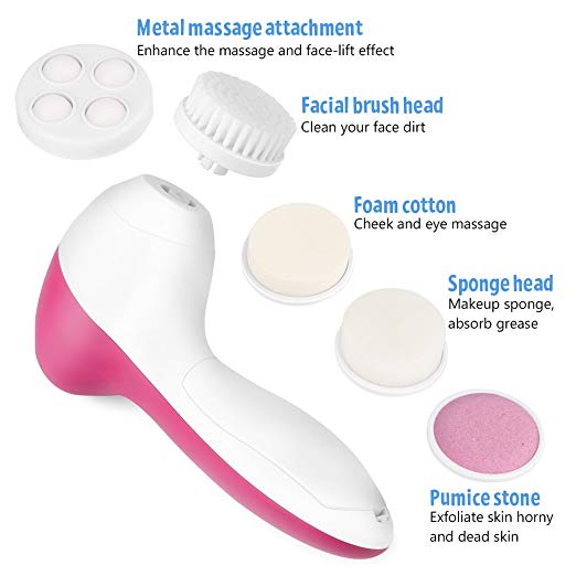 5 in 1 Portable Electric Massager Facial Cleansing Brush