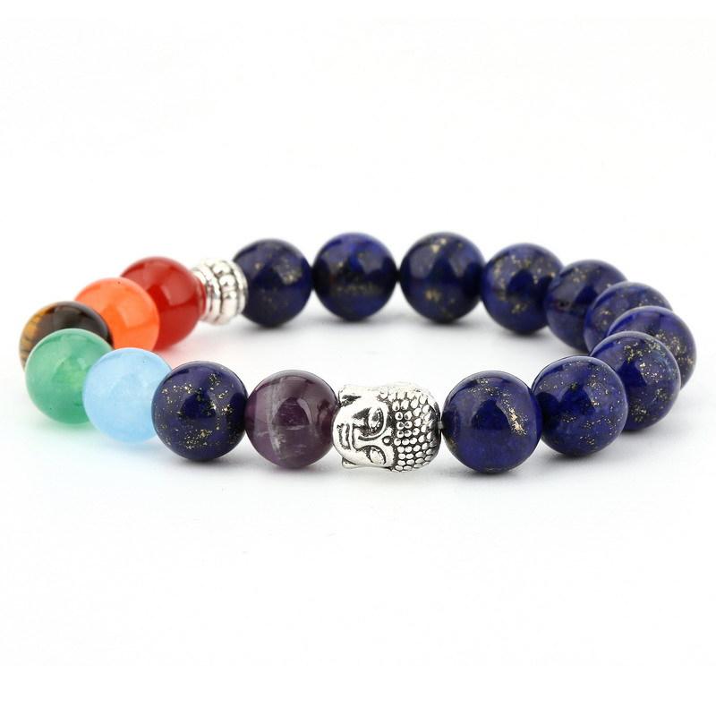 5 Packs 6mm Natural Healing Chakra Stone Stretch Beads Bracelet