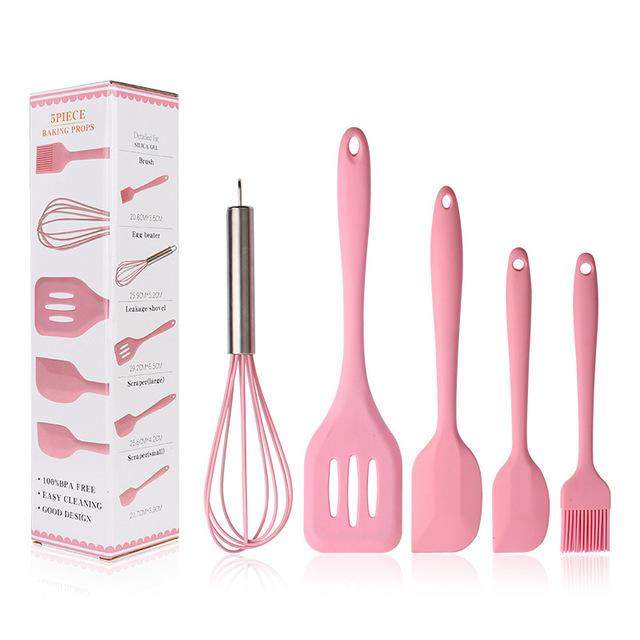 5pcs Kitchen Utensils Silicone Cooking tools Baking Cookware Set