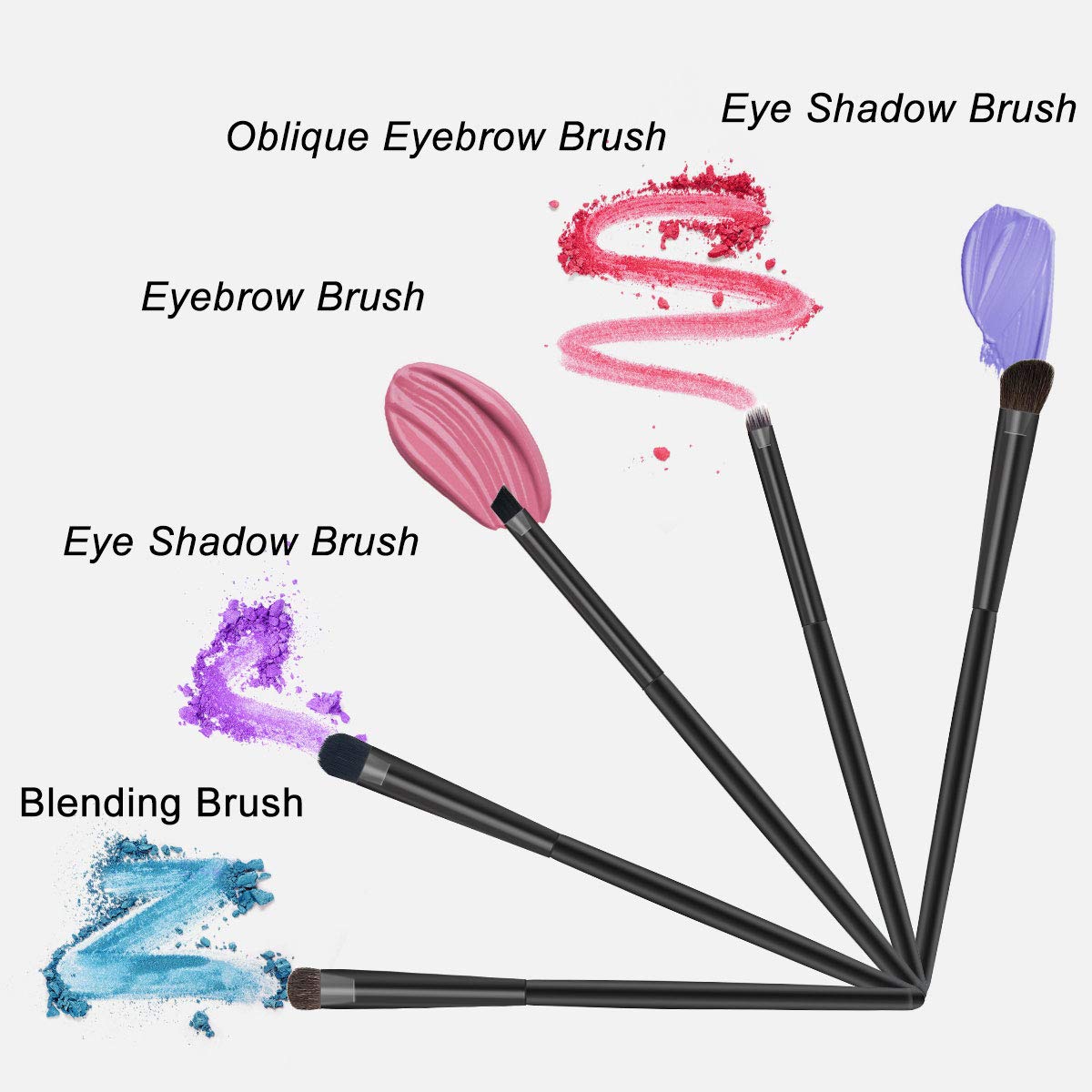 5pcs Makeup Eyeshadow Brush Set with Case