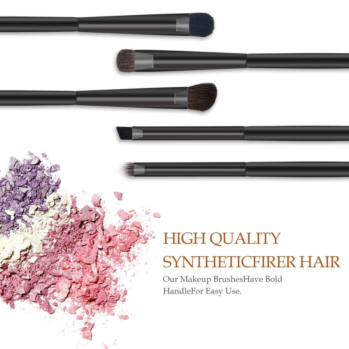 5pcs Makeup Eyeshadow Brush Set with Case