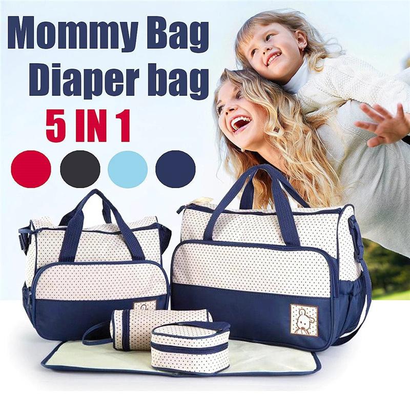 5pcs/set Women Travel Bag Waterproof Diaper Bag