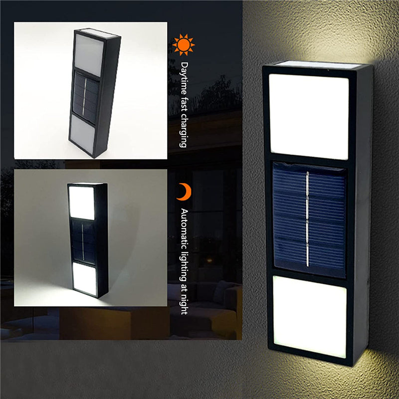 6 LED Solar Outdoor Wall Sconce Lights Sunlight Sensor Garden Porch Lamp