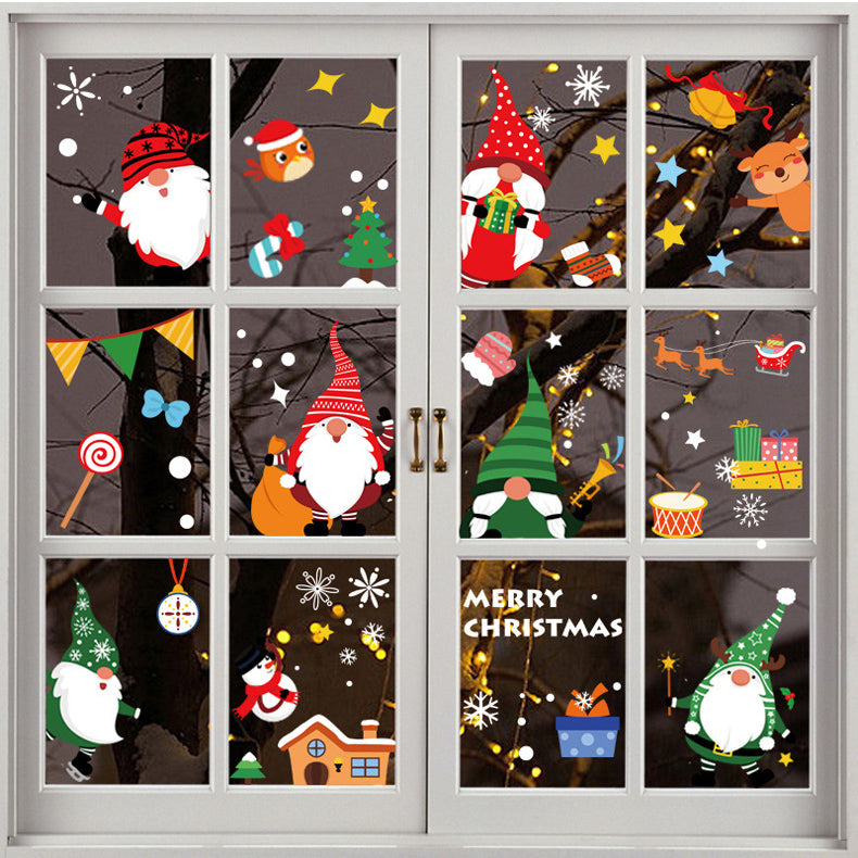 6 Sheets Christmas Santa Window Clings Stickers Window Decor