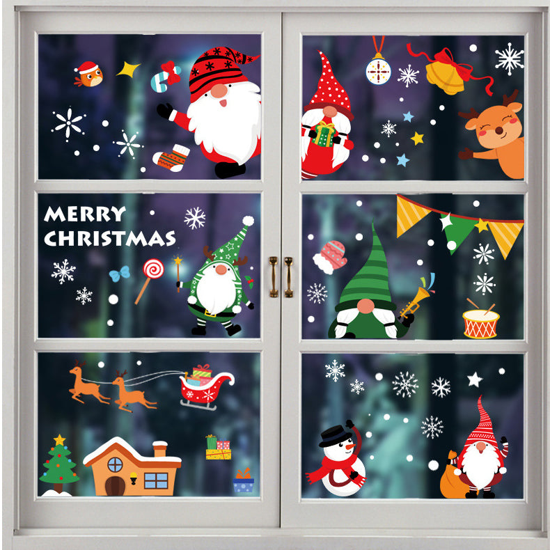 6 Sheets Christmas Santa Window Clings Stickers Window Decor