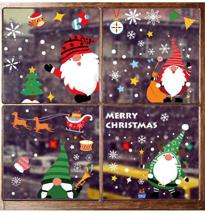 6 Sheets Christmas Santa Window Clings Stickers Window Decor