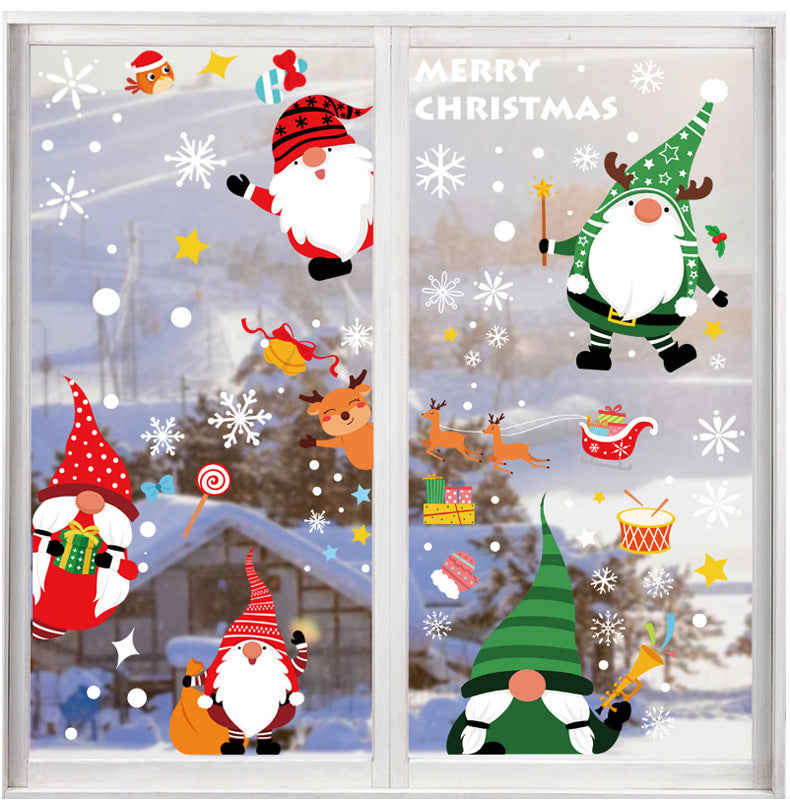 6 Sheets Christmas Santa Window Clings Stickers Window Decor