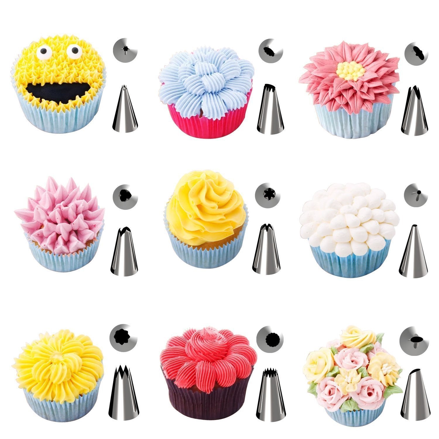 72Pcs Russian Flower Icing Piping Nozzle Tips Cake Topper Decor Baking Tools